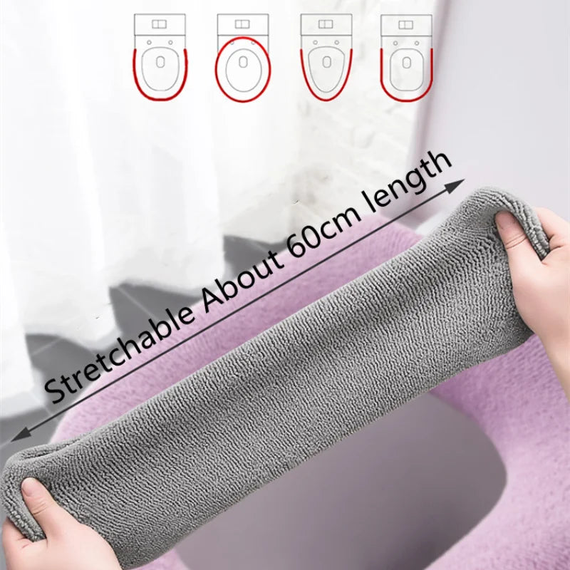 Thicker Winter Warm Toilet Seat Cover Mat Bathroom Toilet Pad Cushion with Handle Soft Washable Closestool Warmer Accessories