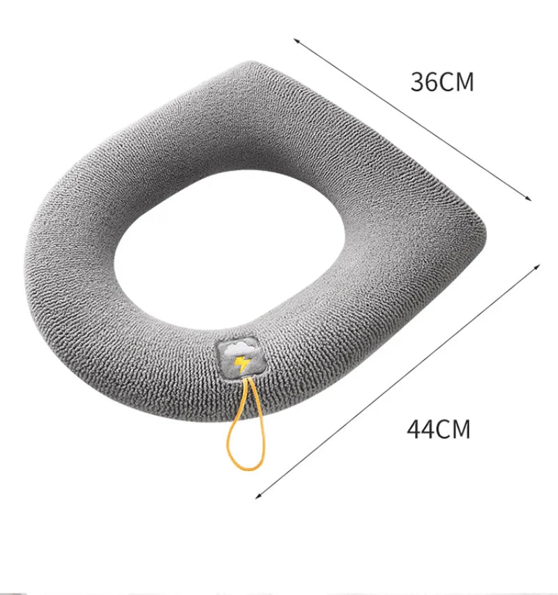 Thicker Winter Warm Toilet Seat Cover Mat Bathroom Toilet Pad Cushion with Handle Soft Washable Closestool Warmer Accessories