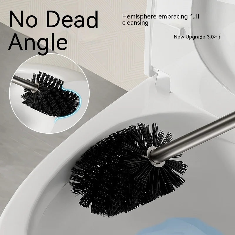 Toilet Brush and Holder with , Compact Size Toilet Bowl Brush with Storage Shelf Metal Handle Space Saving for Storage