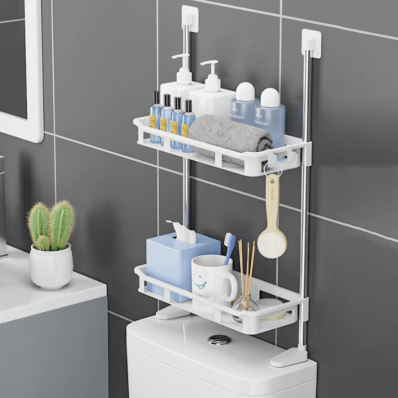 Toilet Rack,Shelf Above The Toilet Tank,Punch-free Multi-functional Storage Rack With Supporting Feet Bathroom Accessories