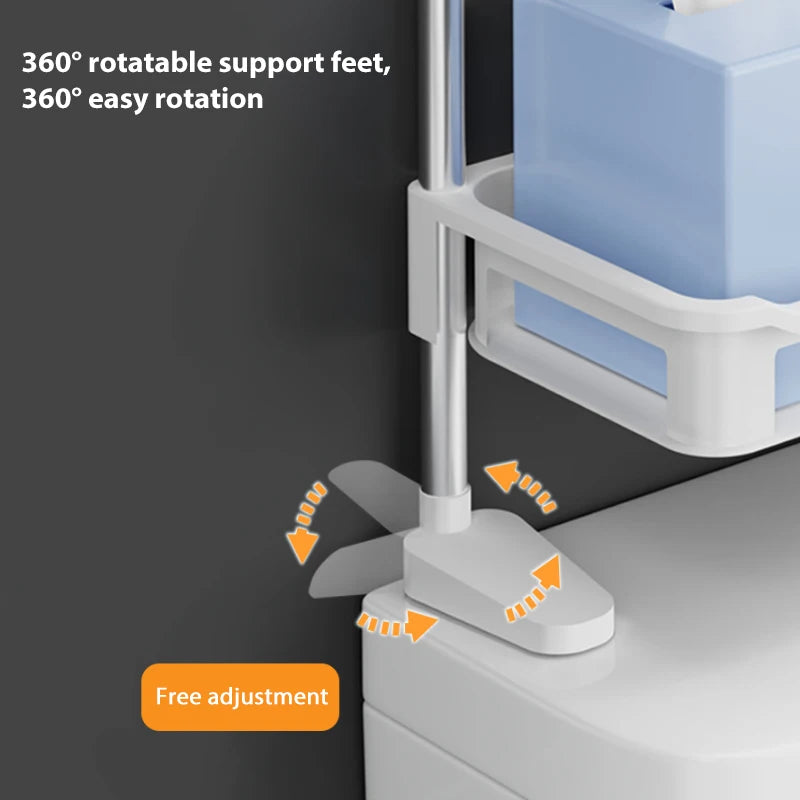 Toilet Rack,Shelf Above The Toilet Tank,Punch-free Multi-functional Storage Rack With Supporting Feet Bathroom Accessories