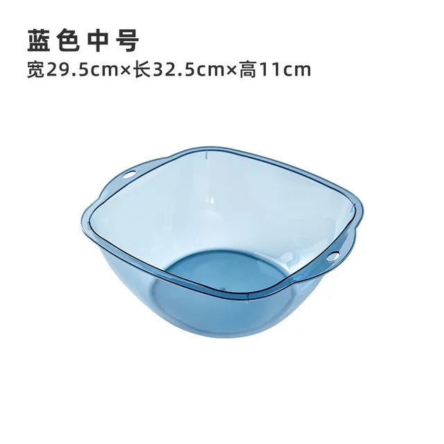 Transparent Acrylic Square Thickened Wash Basin Household Plastic Washbasin Ins Style Student Dormitory Lovely Washbowl