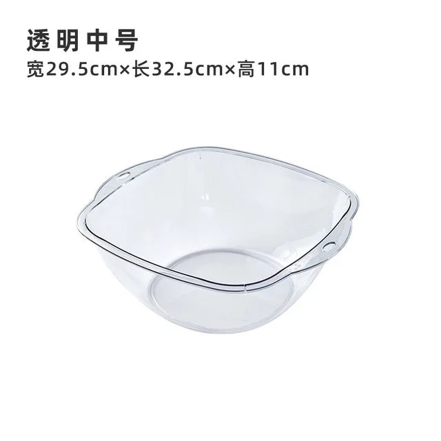 Transparent Acrylic Square Thickened Wash Basin Household Plastic Washbasin Ins Style Student Dormitory Lovely Washbowl