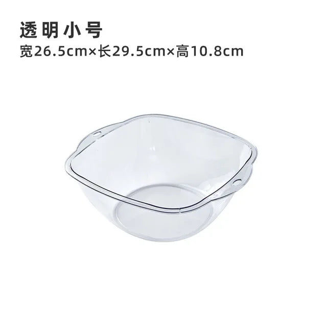 Transparent Acrylic Square Thickened Wash Basin Household Plastic Washbasin Ins Style Student Dormitory Lovely Washbowl