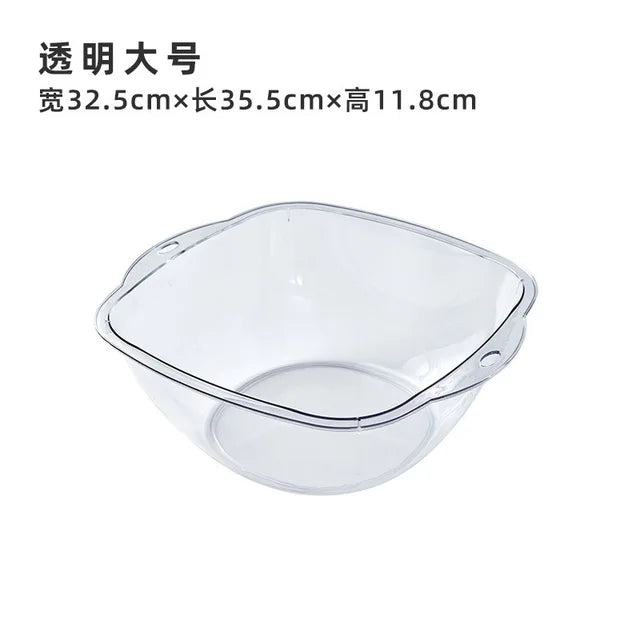 Transparent Acrylic Square Thickened Wash Basin Household Plastic Washbasin Ins Style Student Dormitory Lovely Washbowl