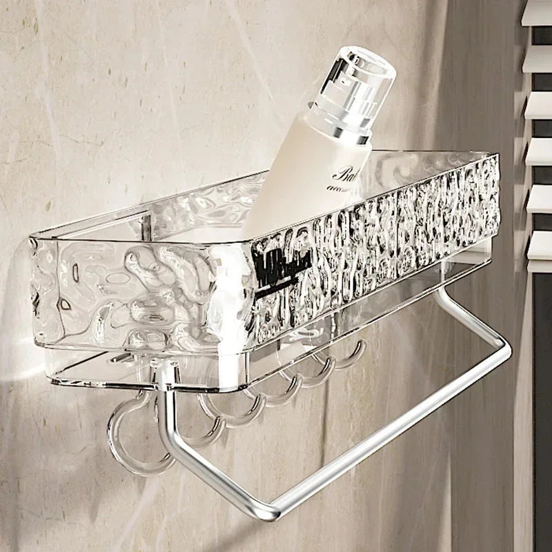 Transparent Wall Sink Racks Restroom Home Light Triangle Ins Storage Luxury Shelves No Mounted Organiser Bathroom Punch