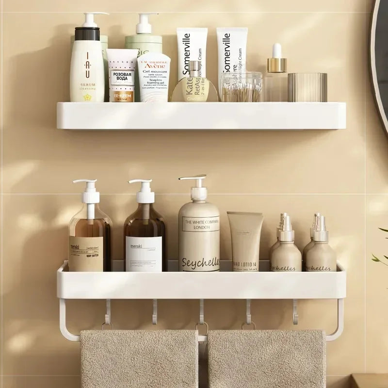 Ysertine Wall Shelf Bathroom White Rack Storage Corner Storage Organizer Mounted Cosmetics Shower Holder Shelves Toilet Shampoo