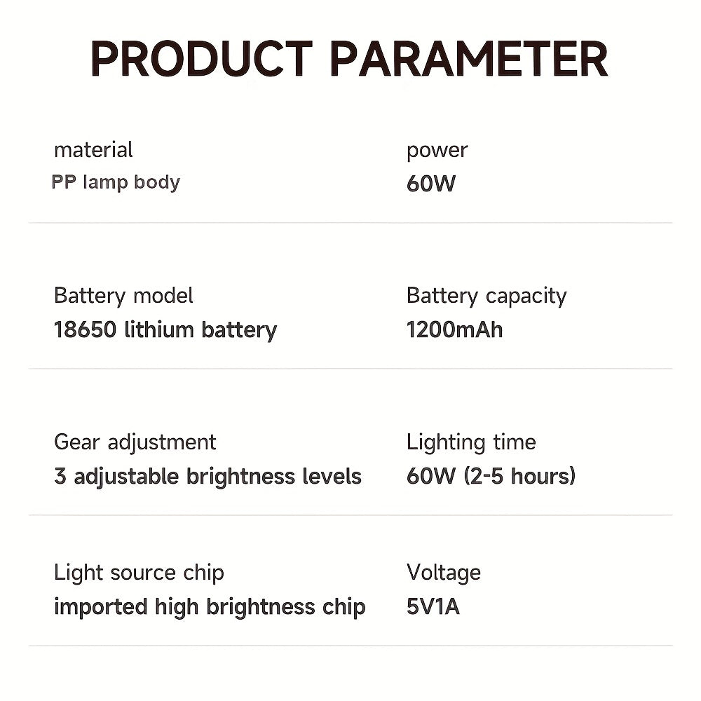 60W Rechargeable LED Lamp Bulb - Perfect For Camping, Fishing, And Emergency Lighting!