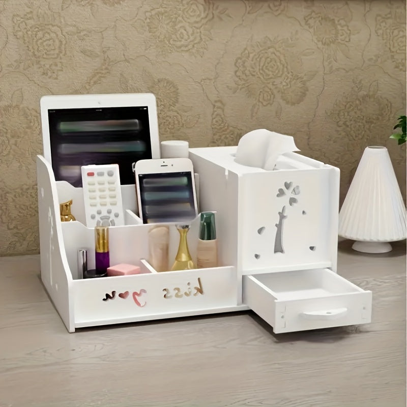 Tissue Box Living Room Multi-functional Remote Control Tabletop Collection And Arrangement Box Creative Household Coffee Table Napkin Box Draw Paper Box, Bedroom Cosmetics Collection Box