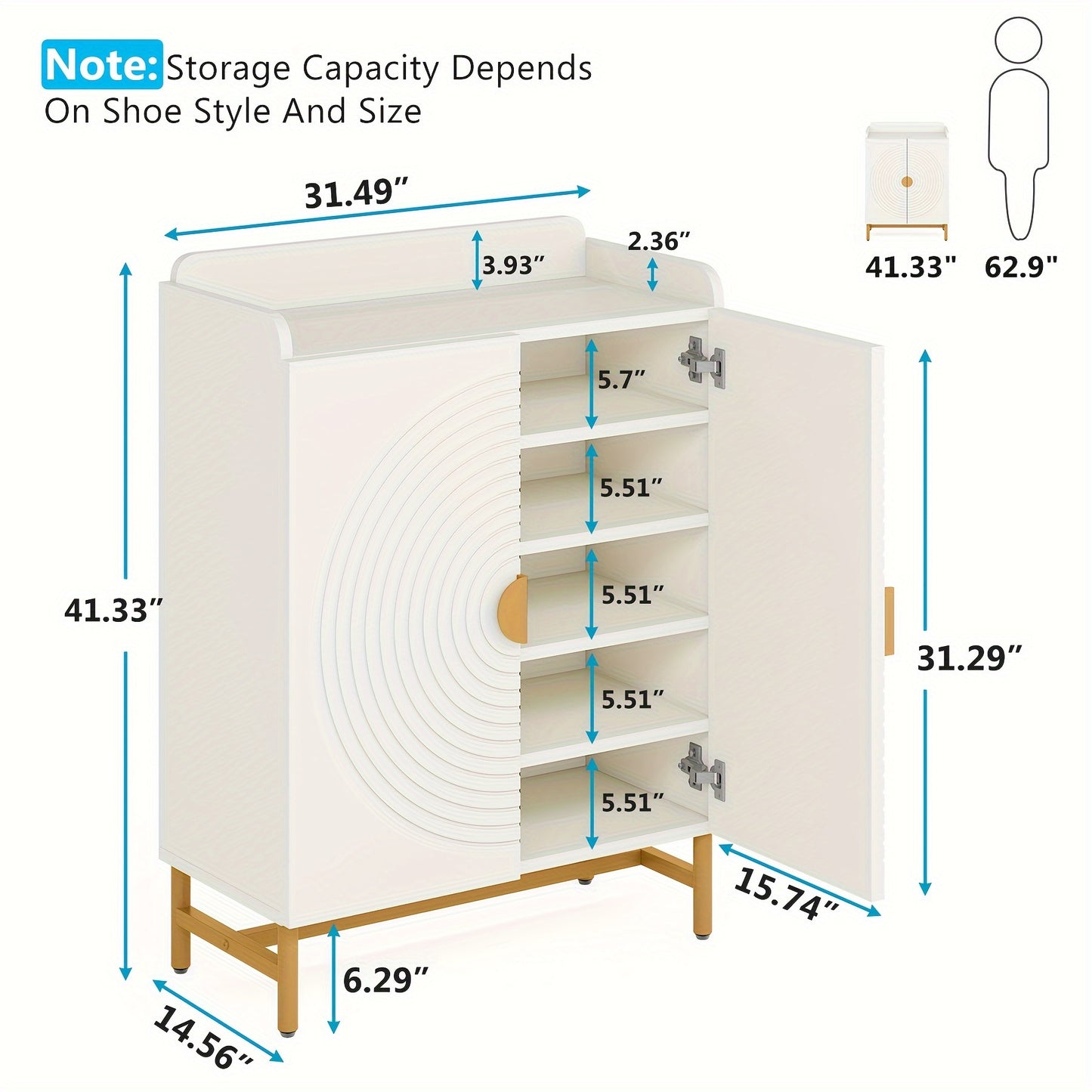 Modern 6-tier Shoe Cabinet - Equipped With Doors And Adjustable Shelves, Wood Shoe Rack Offers Ample Shoe Storage For Your Entryway Or Hallway - Contemporary Design - For Homeowners - Organize Your Footwear Collection