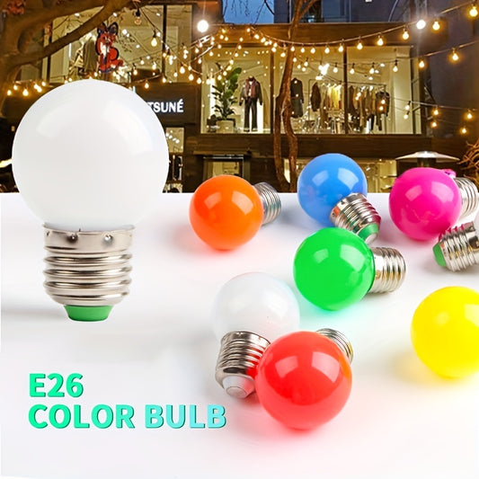 1pc LED Colored Light Bulb, E26 Socket 3W, G45 Indoor And Outdoor Decorative Lamp, Festival Atmosphere Lamp, 8 Kinds Of Colored Light Bulbs