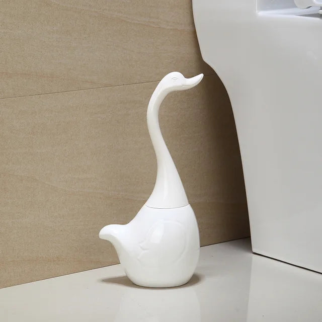 funny swan Toilet Brush with holder Ceramic base plastic handle cleaning brush Toilet Brush set bathroom Cleaning Tools supplies