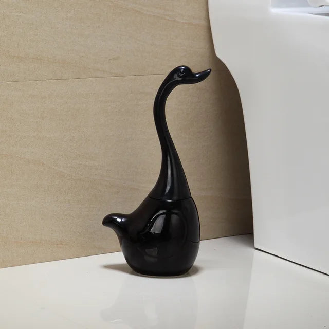 funny swan Toilet Brush with holder Ceramic base plastic handle cleaning brush Toilet Brush set bathroom Cleaning Tools supplies