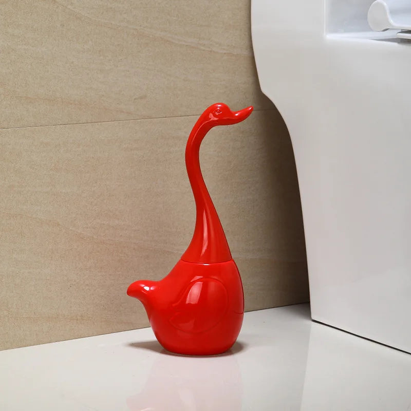 funny swan Toilet Brush with holder Ceramic base plastic handle cleaning brush Toilet Brush set bathroom Cleaning Tools supplies